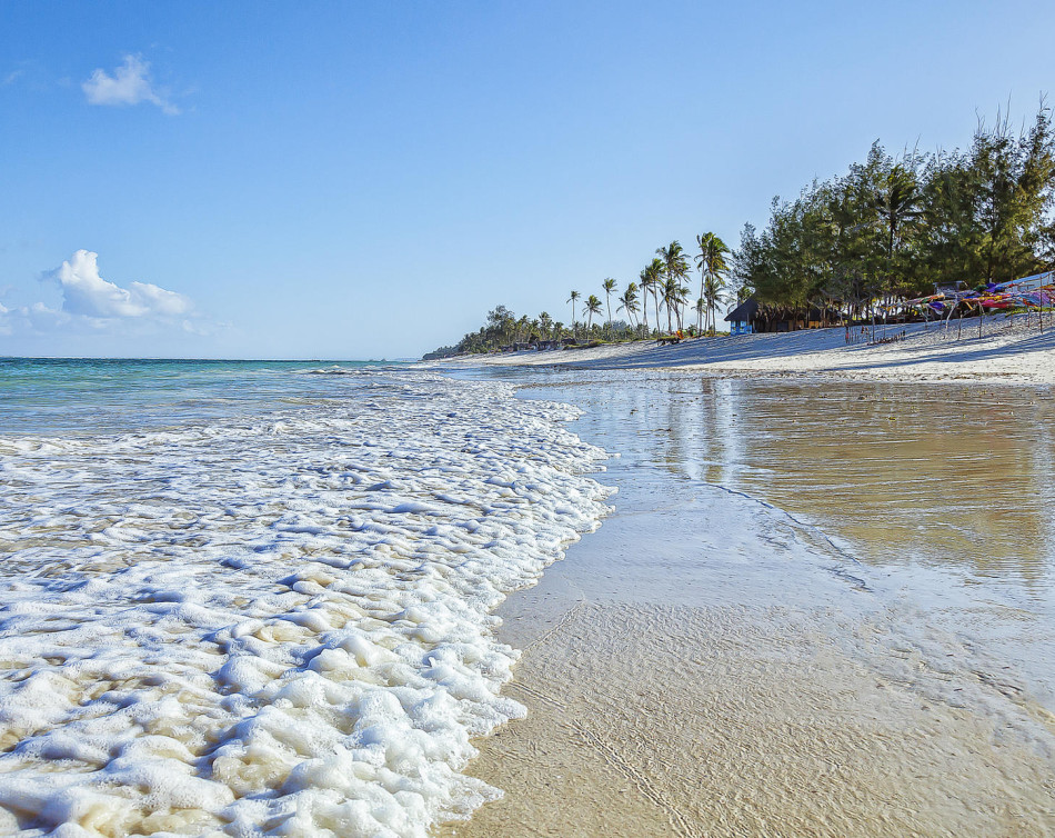 Journey: Long stretches of beautiful, white sandy beaches overlooking the Indian Ocean.